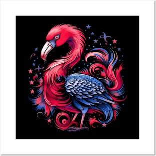 Patriotic Flamingo Posters and Art